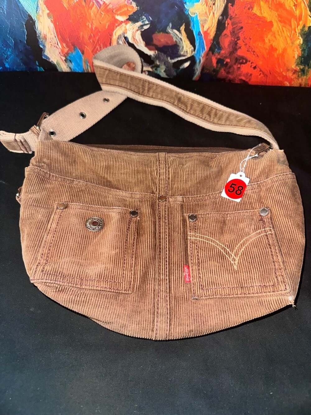 No.58 Vintage Levi's Brown Corduroy Shoulder Bag Hobo Purse